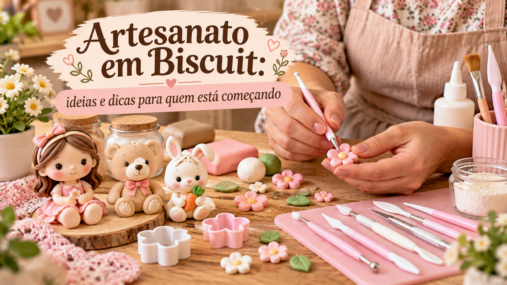 Materiais e peças para artesanato em biscuit