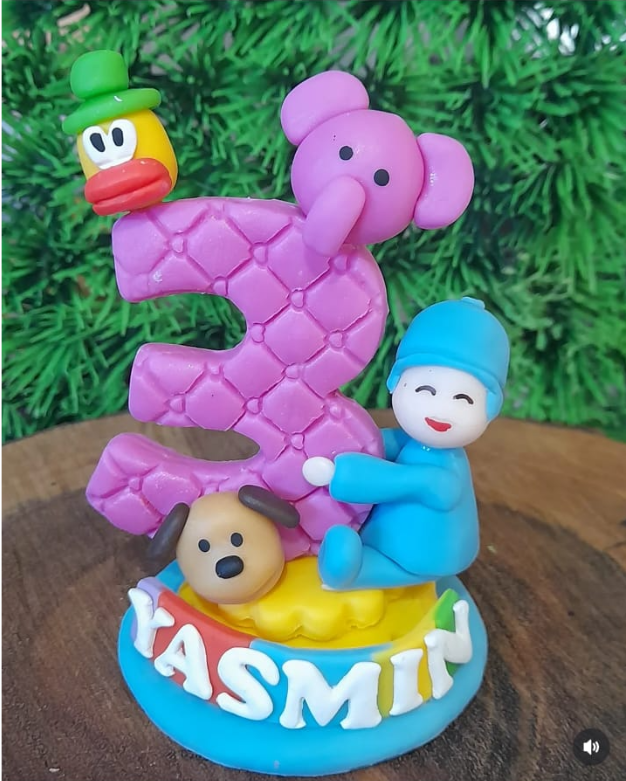 Vela de aniversário infantil personalizada em biscuit